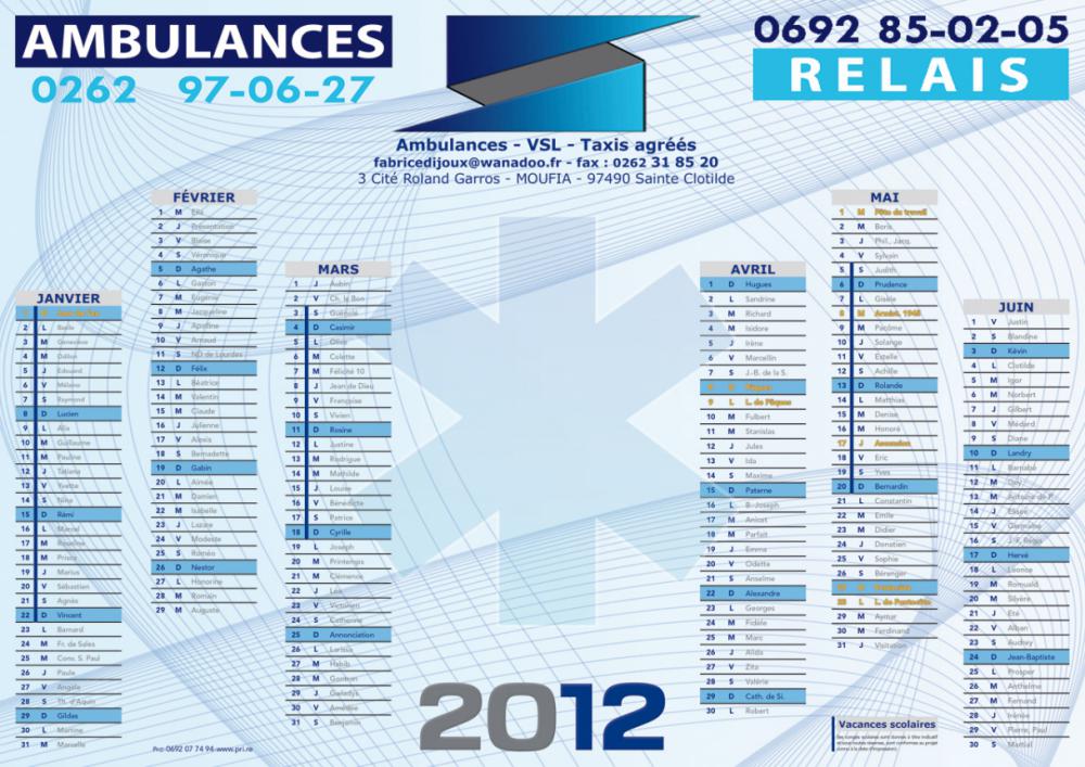 Calendrier 2012 - Ambulances Relais